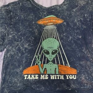 Closet Clean Out!|Alien Graphic Cropped Tee